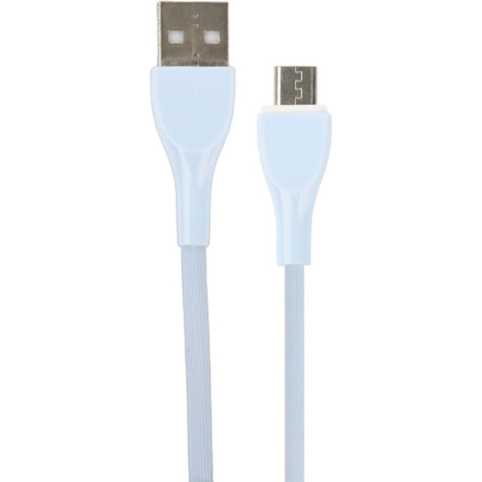PERFEO Кабель USB A вилка - Micro USB вилка, 2.4A, голубой, силикон, длина 1 м., ULTRA SOFT U4022
