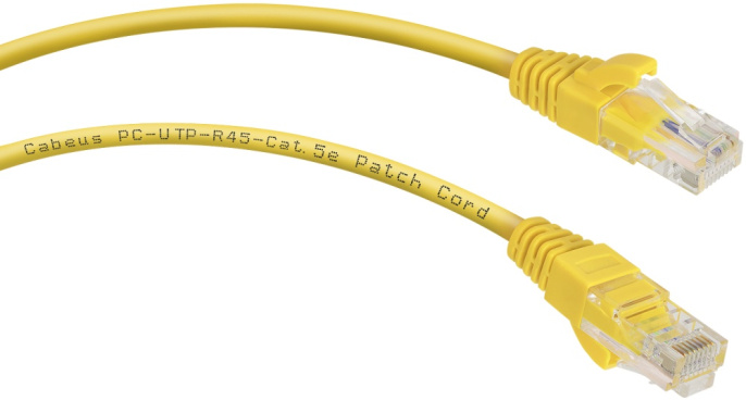 Патч-корд RJ45 UTP 5e Cabeus PC-UTP-RJ45-Cat.5e-0.15m-YL PVC желтый 0.15 метра