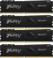 Модуль памяти Kingston 64GB 3200MT/s DDR4 CL16 DIMM Kit of 4 FURY Beast Black KF432C16BBK4/64