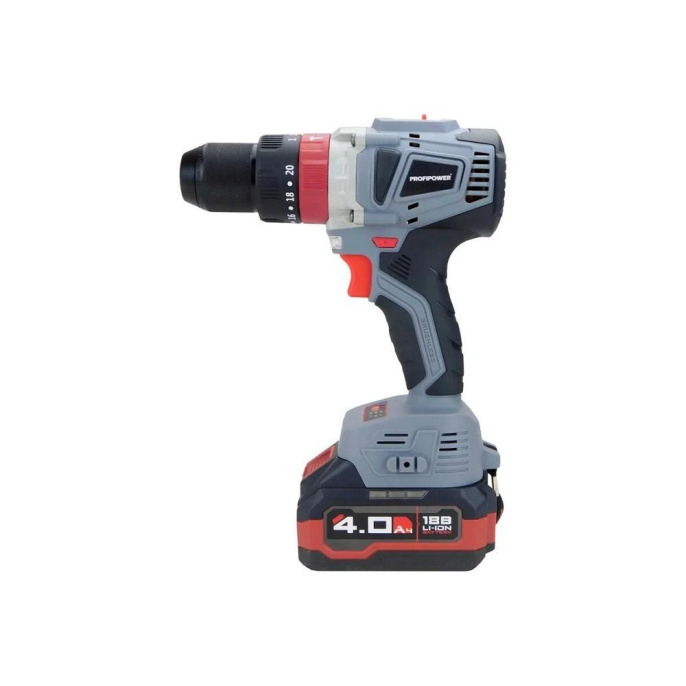 Аккумуляторный бесщеточный НАБОР 2в1 PROFIPOWER ProfiSet-2С18 Li-ion-2шт, 18B, 4.0Ач, Адаптер HEX, набор головок, З/У, кейс, E0186, E0087 [E0221]