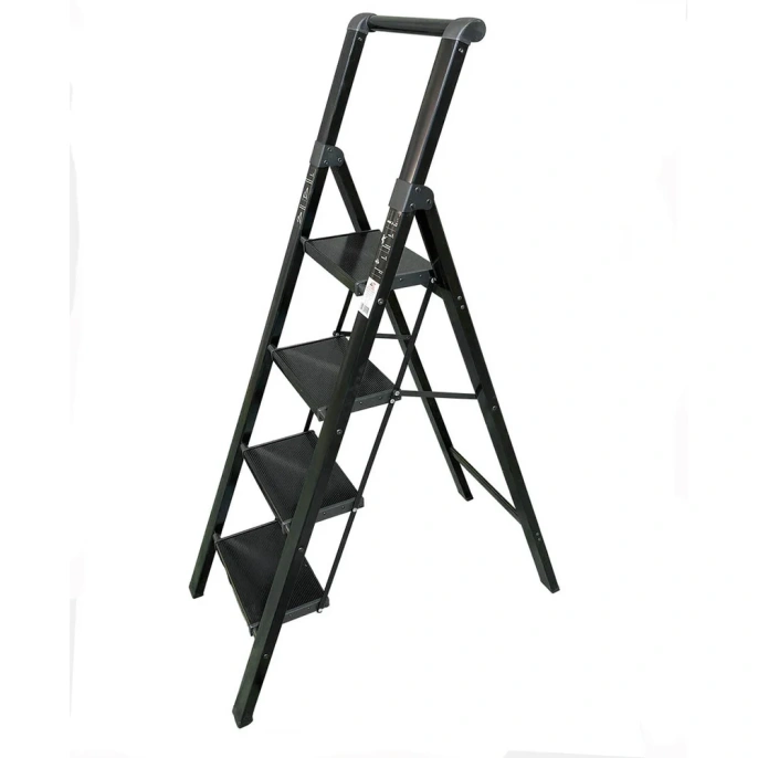 Алюминиевая стремянка SevenBerg calipso 4 широкие ступени чёрная Calipso-4 black