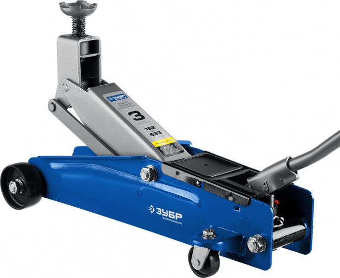 Домкрат гидравлический ЗУБР T77 подкатной,  3т [43055-3]