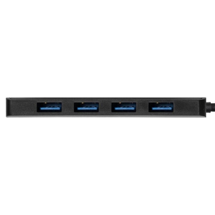 USB-Хаб концентратор 4-в-1 ExeGate DUB-4P/1 кабель-адаптер USB3.0 -- 4xUSB3.0, доп. разъем USB Type-C для подключения источника питания, Plug&Play, черный EX293980RUS
