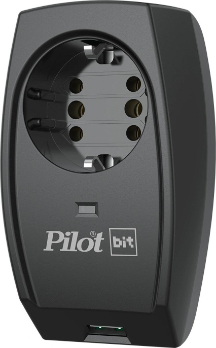Сетевой фильтр Pilot Bit USB 1 розетка черный коробка (192)