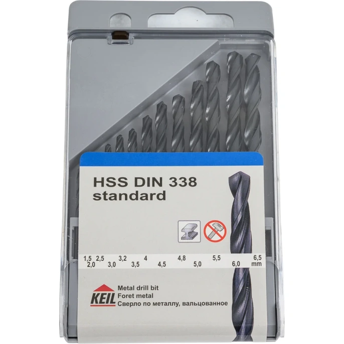 Набор сверл по металлу HSS DIN 338 1,5-6,5 мм, 13 шт. KEIL 300213165