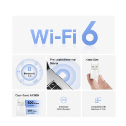 Сетевой адаптер Wi-Fi + Bluetooth Mercusys MA60XNB AX900 USB