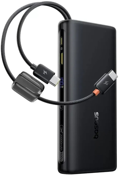 Внешний аккумулятор Baseus E0028P00 EnerFill FC41 Digital Display Power Bank with Dual Built-in USB-C Cables 10000mAh 67W Черный E0028P емкость: 10000 mAh 36 Wh , максимальная