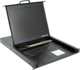 Procase E1708 Консоль однорельсовая , КВМ 8 порт, LCD 17'', single rail console KVM 8 port, LCD D-Sub, USB, разрешение 1280*1024, 8 кабелей