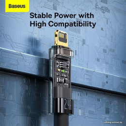 Кабель Baseus CATS000501 Explorer Series Auto Power-Off Fast Charging Data Cable USB to IP 2.4A 2m Black для смартфонов и планшетов, передача данных, питание устройств