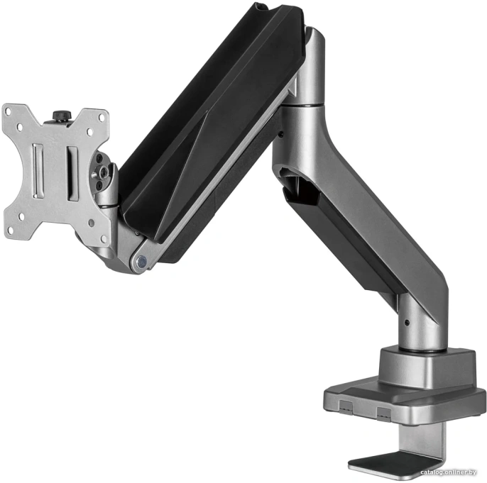 Кронштейн для монитора ErgoSmart Heavy-Duty серебристый, 1 монитор, 17-49", настольный, регулировка высоты/поворота, VESA75/100