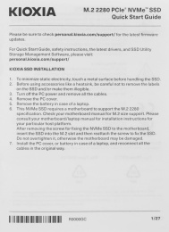 Накопитель SSD 500GB Toshiba Kioxia Exceria G2 M.2 2280, PCI-E 3x4, NVMe [R/W - 2100/1700 MB/s] BiCS FLASH TLC LRC20Z500GG8