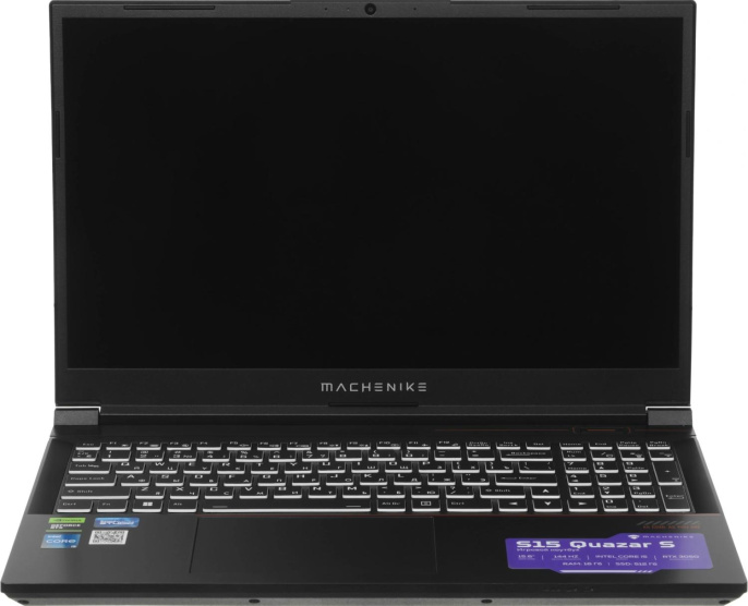 Ноутбук Machenike S15 Quazar S Core i5 12450H 16Gb SSD512Gb NVIDIA GeForce RTX 3050 4Gb 15.6" IPS FHD 1920x1080 без ОС black WiFi BT Cam 2668mAh JJ00GB00JRU
