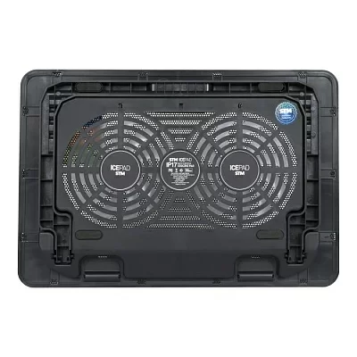 Подставка для ноутбука STM IP17. STM Laptop Cooling IP17 Black (17,3", 2x(125x125), 2x2 LED backlight, Black plastic+metal mesh, 3 types height adjustable )