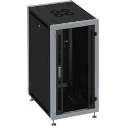 Монтажный напольный шкаф SYSMATRIX, 18U 600х600х935 передняя дверь-стекло, задняя сплошная SL 6618.912