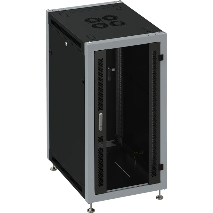 Монтажный напольный шкаф SYSMATRIX, 18U 600х600х935 передняя дверь-стекло, задняя сплошная SL 6618.912