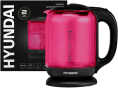 Чайник электрический Hyundai HYK-G4808 1.7л. 2200Вт малиновый/черный корпус: стекло