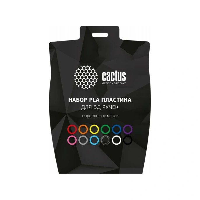 Пластик для 3D ручки Cactus pla pro d1.75 мм, 10 м, 12 цветов CS-3D-PLA-12X10M 461978
