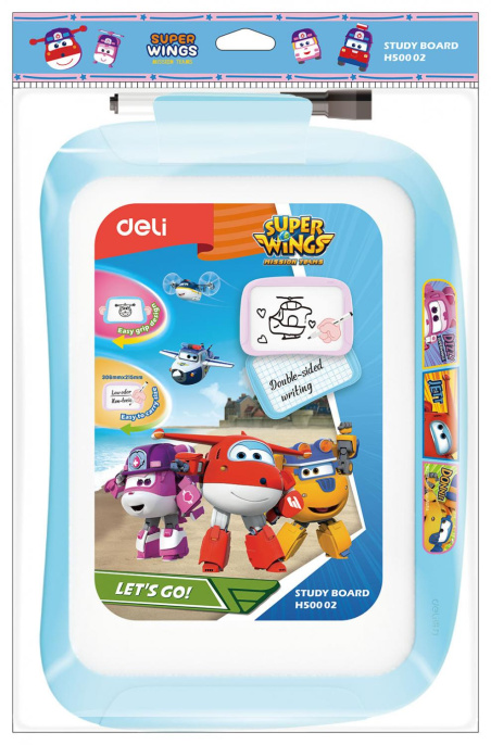 Доска магнитно-маркерная Deli Super Wings EH50002 синий 20.5x28.6см