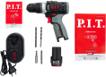 Дрель-шуруповёрт P.I.T. PBM12K-10A/1 аккумуляторная, 12В, 22Нм, 10 мм, 2ск, 0-350/1350, 1х2.0Ач, ЗУ, коробка