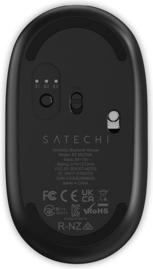 Мышь компьютерная Satechi OntheGo Bluetooth Mouse with USB-C Rechargeable Battery. Цвет: черный (ST-MOTGK)