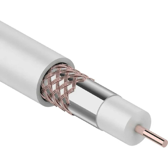 PROconnect 01-2206 Кабель коаксиальный RG-6U, 75Ом, Cu/Al/Cu, 48%, 100м, INDOOR, белый