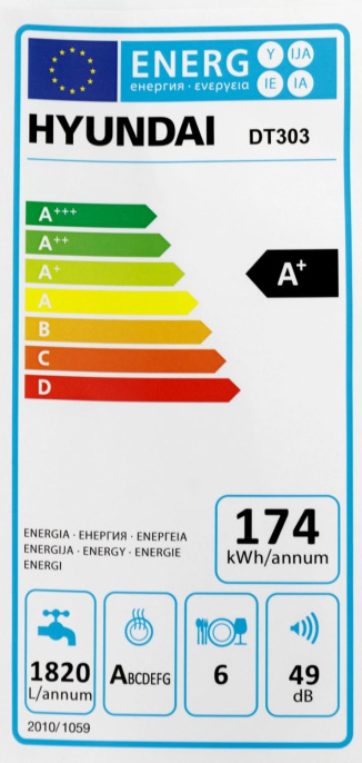 Посудомоечная машина Hyundai DT304 белый компактная