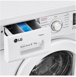 Стиральная машина LG F1296CDS0X, с фронтальной загрузкой, 6кг, 1200об/мин, с паром, с сушкой, инверторная