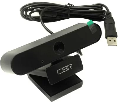 CBR CW 870FHD Black, Веб-камера с матрицей 2 МП, разрешение видео 1920х1080, USB 2.0, встроенный микрофон с шумоподавлением, автофокус, крепление на мониторе, длина кабеля 1,8 м, цвет чёрный