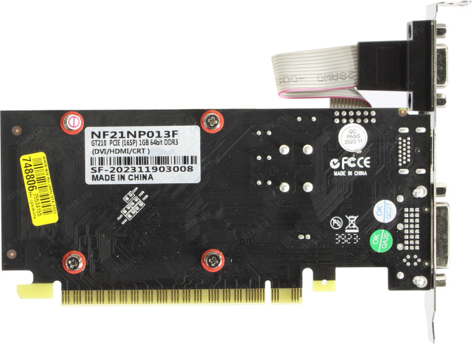 Видеокарта Ninja Sinotex GT210 1GB GDDR3 64bit VGA DVI HDMI 1FAN RTL NF21NP013F