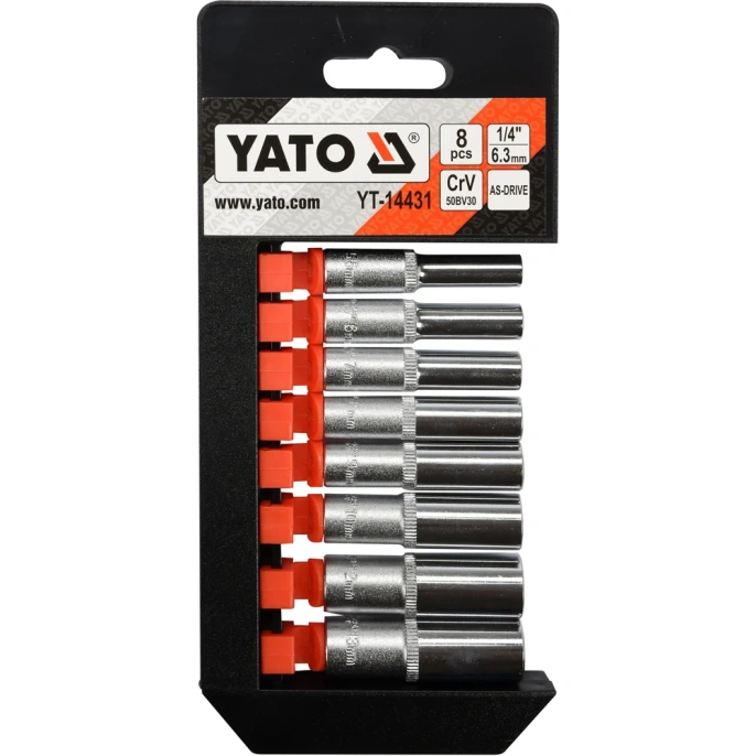 Набор головок торцевых высоких YATO 1/4", 8пр YT-14431 371414431 092 1