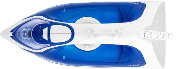 Утюг Maxwell MW-3007,  с паровым ударом,  2400Вт,  белый и синий