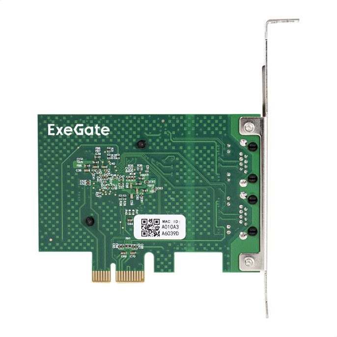 Сетевой адаптер ExeGate EXE-BCM5720 (PCI-E x1 v2.0, порты 2xRJ45, 10/100/1000Mbps, Gigabit Chipset Broadcom BCM5720) EX293452RUS