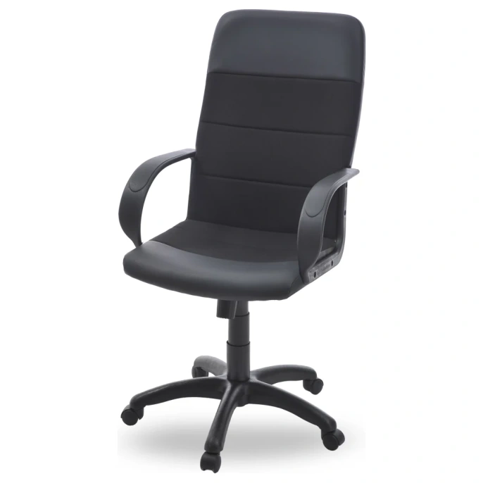 Кресло Фабрикан Чери Биг Кожа иск. DO №350 черный, ткань Мебельная ТК-1 черный ТГ PL 680 PL ролик ст.т X1506395 4610018461234