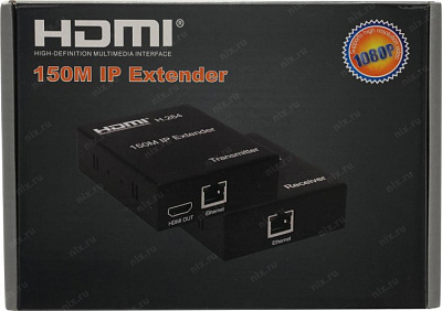 Удлинитель Orient VE046 HDMI Extender (HDMI 19F- RJ45 - HDMI 19F до 150м передача ИК сигналов)