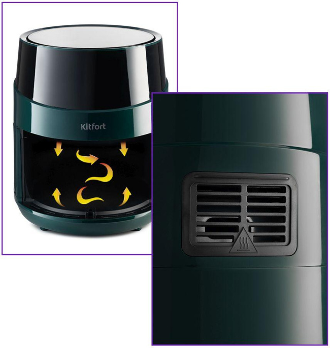 Аэрогриль Kitfort КТ-2222 3.5л 1500Вт зеленый