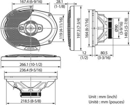 Колонки автомобильные Kenwood KFC-PS6986,  15x23 см (6x9 дюйм.),  комплект 2 шт.