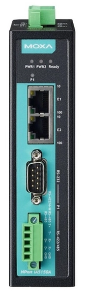 Переходник MOXA NPort IA5150AI, 1 Port RS-232/422/485 DB9M в 2 Port 10/100BaseTX, 1KV serial surge, 2 KV isolation