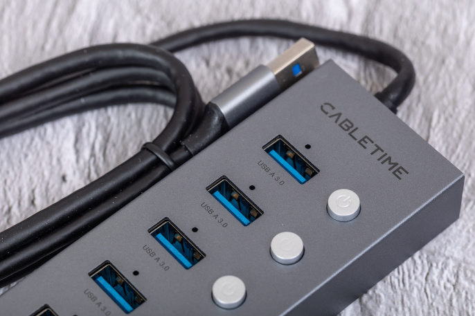 USB-Хаб CABLETIME CB47G (CT-HUBU7-AG) 7-в-1 USB-A на USB 3.0