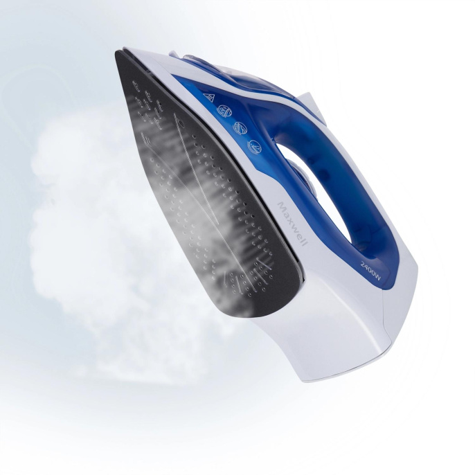 Утюг Maxwell MW-3007,  с паровым ударом,  2400Вт,  белый и синий