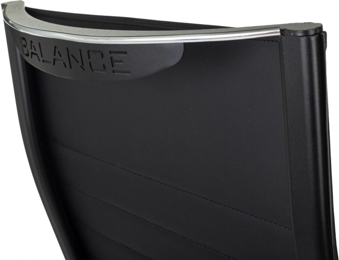 Кресло руководителя Бюрократ CH BALANCE PU, экокожа, до 150кг, топ-ган, фиксированные подлокотники,  черный