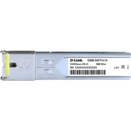 D-Link 330T/3KM/A1A WDM SFP-трансивер с 1 портом 1000Base-BX-D Tx:1550 нм, Rx:1310 нм для одномодового оптического кабеля до 3 км, разъем Simplex SC