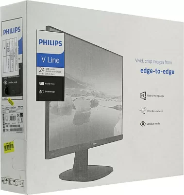 23.8" ЖК монитор PHILIPS 243V7QSB/01/00 (LCD 1920x1080 D-Sub DVI)