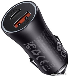 Автомобильное зарядное Baseus CGJM000113 Golden Contactor Max Dual Fast Charger U+C 60W Dark Gray для телефонов, для планшетов, на 2 устройства, разъемы: USB Type-A, USB