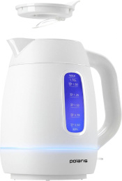 Чайник электрический Polaris PWK 0723DDW 1.7л. 2400Вт белый корпус: пластик