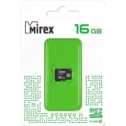 Карта памяти MicroSDHC 16Gb Class 10 MIREX 13612-MC10SD16
