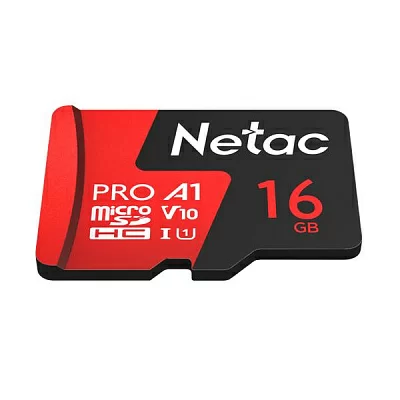 Карта памяти Netac NT02P500PRO-016G-R microSDXC Memory Card 16Gb UHS-I U1 + microSD-- SD Adapter