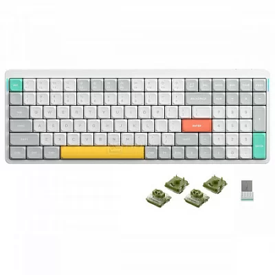 Клавиатура беспроводная механическая Nuphy AIR96 V2, low profile gateron 2.0, Moss Switch, Bluetooth, RGB подсветка, 4000мАч, Белый AIR96v2-IW-25