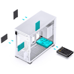Корпус без блока питания Case JONSBO D31 MESH, Mini-Tower, TG, no fan, 1xUSB-A 3.2 + 1xUSB-C 3.2, mATX, mDTX, mITX White (D31 MESH White)