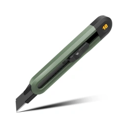 Технический нож DELI home series green ht4018l сегментированное черное лезвие 18 мм, эксклюзивный дизайн, soft touch 112888