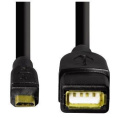 Кабель HAMA micro USB m - USB f , 0.15м, 1.5A, черный [00078426]